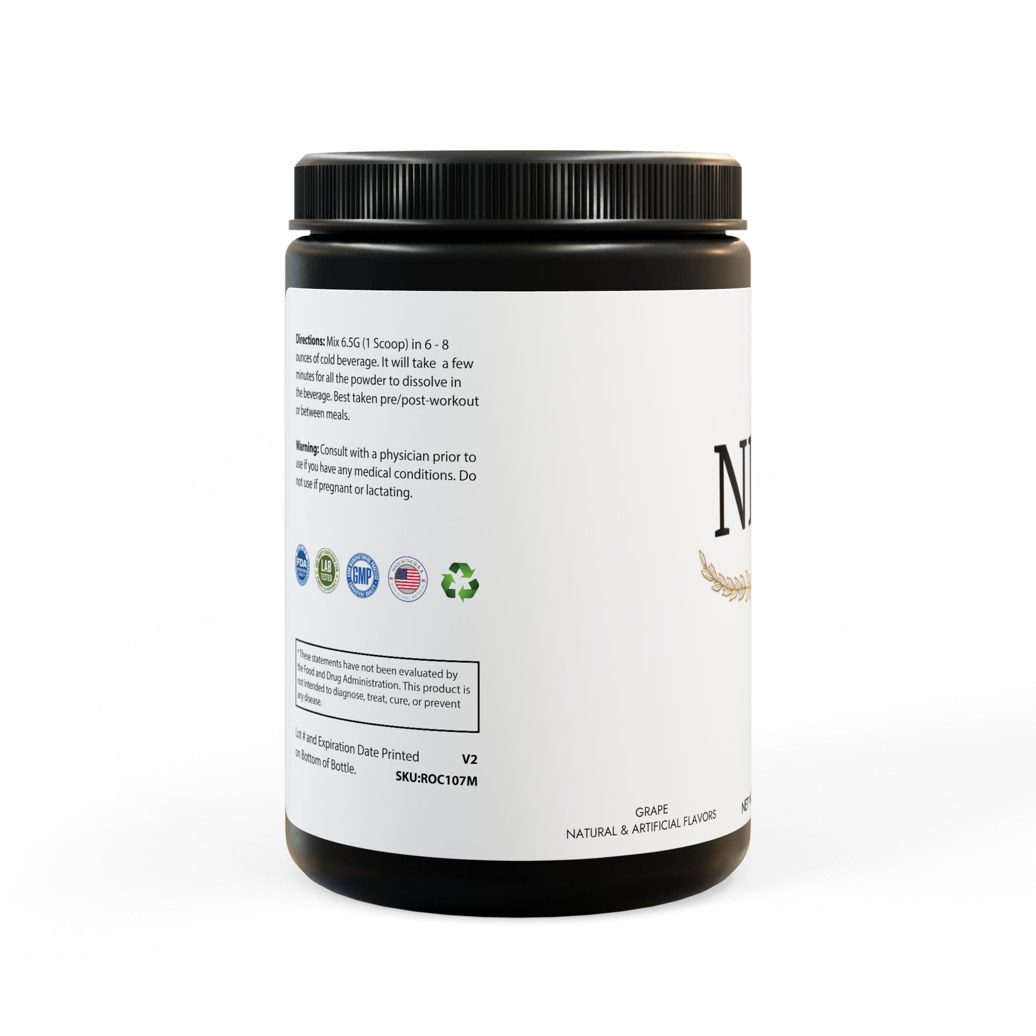 BCAA Supplement, Grape (325g, 11.46oz, 50 servings)
