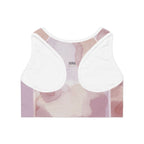 Sports Bra with Elegant Watercolor Design, Athletic Crop Top, Workout Top, Exercise Bra, Fitness Apparel, Gift for Active Women