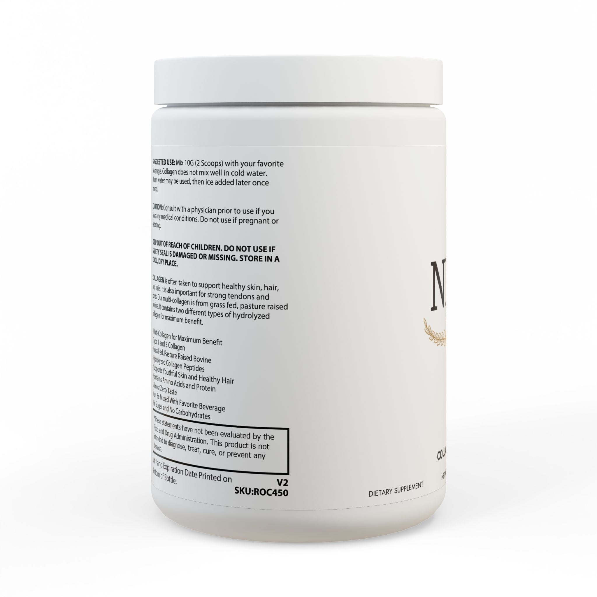 Collagen Peptides Type I & III Supplement (350g, 12.3oz)