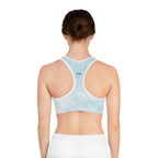 Sky Blue Tie-Dye Sports Bra, Activewear Top, Fitness Gear, Yoga Bra, Comfortable Sportswear, Gym Outfit Essential