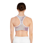Sports Bra with Elegant Watercolor Design, Athletic Crop Top, Workout Top, Exercise Bra, Fitness Apparel, Gift for Active Women