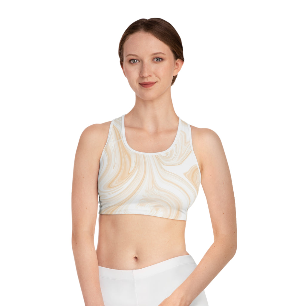 Marble Pattern Sports Bra, Comfortable Activewear, Workout Top, Yoga Apparel, Stylish Fitness Bra, Gym Essentials
