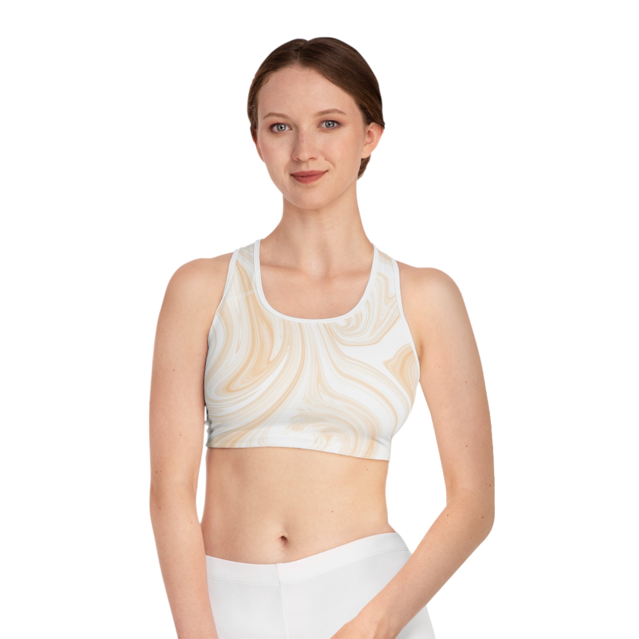 Marble Pattern Sports Bra, Comfortable Activewear, Workout Top, Yoga Apparel, Stylish Fitness Bra, Gym Essentials